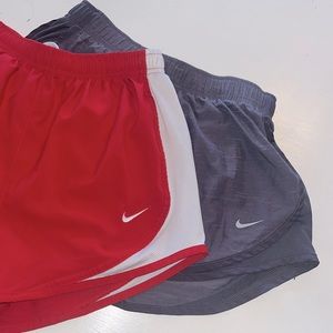 Nike bundle athletic/workout shorts, red/white and purple size S